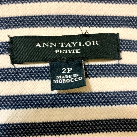 Ann Taylor Navy Stripe Cotton Blend Blazer Jacket Size 2P - Picture 5 of 11